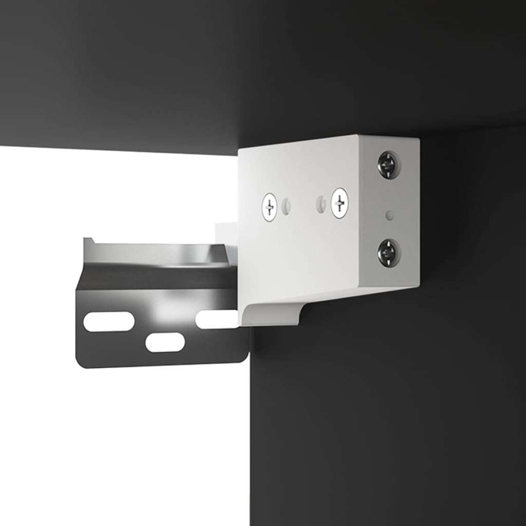 Dulap de perete suspendat, negru, 69,5x32,5x90 cm