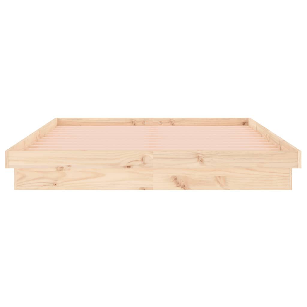 Cadru de pat cu LED, 200x200 cm, lemn masiv