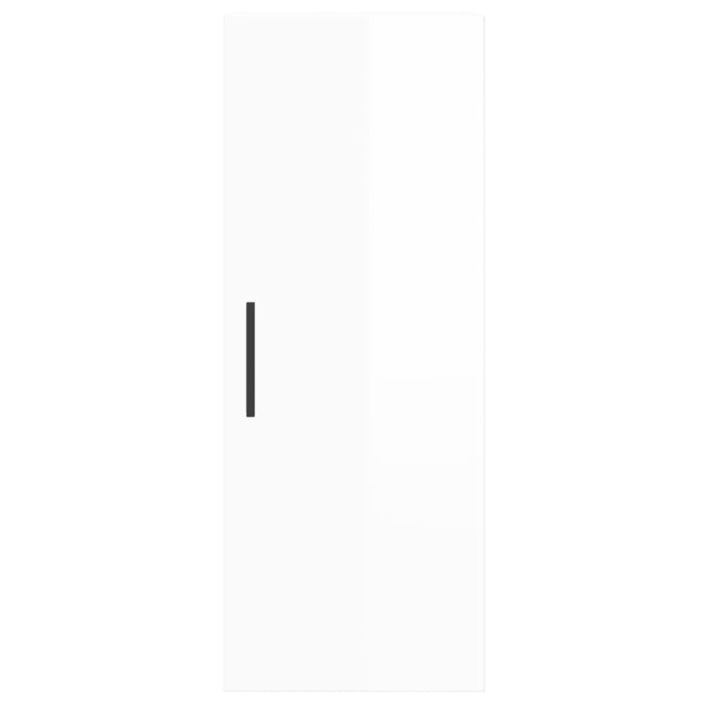 Dulap montat pe perete, alb extralucios, 34,5x34x90 cm