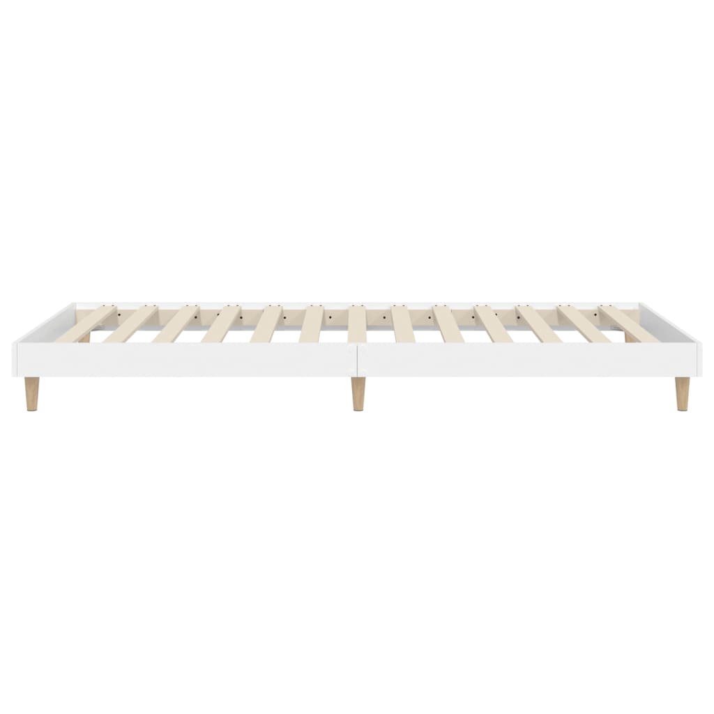 Cadru pat fără saltea alb 100x200 cm lemn prelucrat