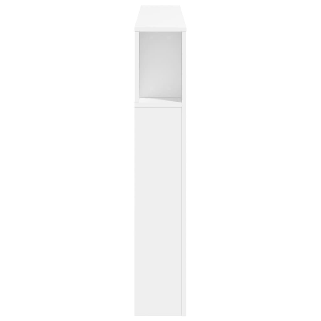 Tăblie de pat cu LED, alb, 140x18,5x103,5 cm, lemn