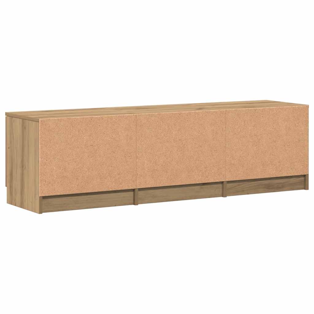 Comodă TV din stejar artizanal 140x35x40 cm, lemn stratificat