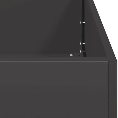 Jardiniera neagra din otel laminat la rece 200 x 40 x 40 cm