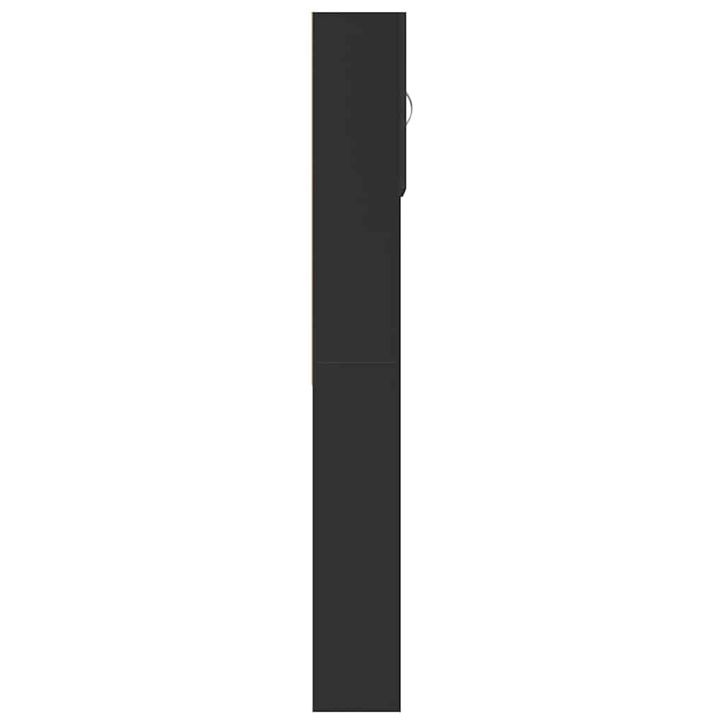 Dulap pentru mașină de spălat negru 64x24x190 cm lemn prelucrat