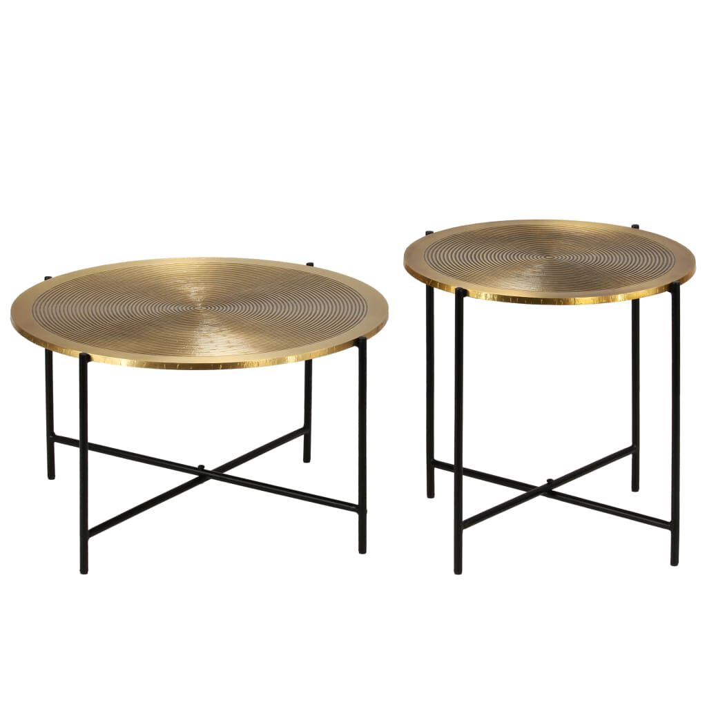 Set de masă, 2 piese, MDF cu alamă
