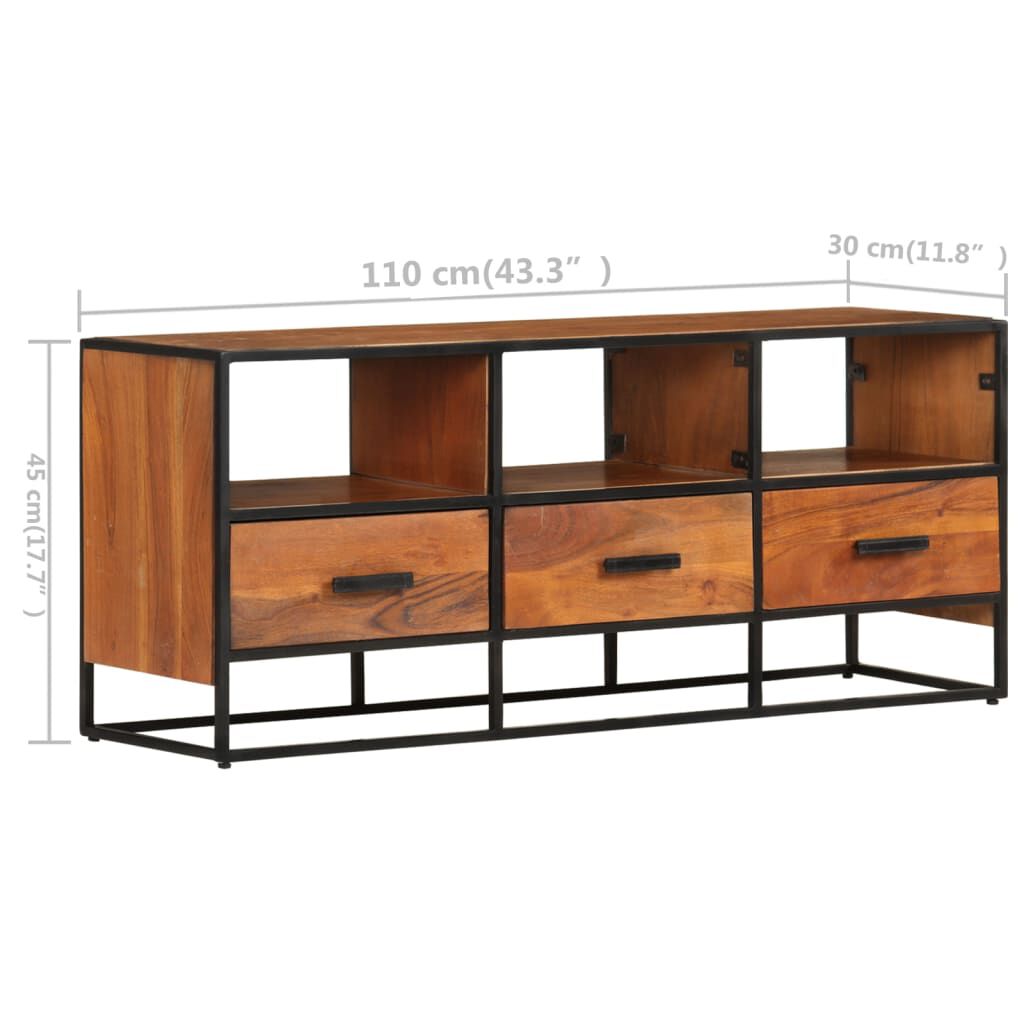 Comodă TV, 110x30x45, lemn masiv de acacia