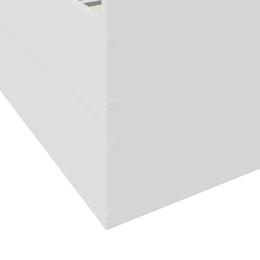 Cadru pat cu sertare alb, 150x200 cm, lemn prelucrat