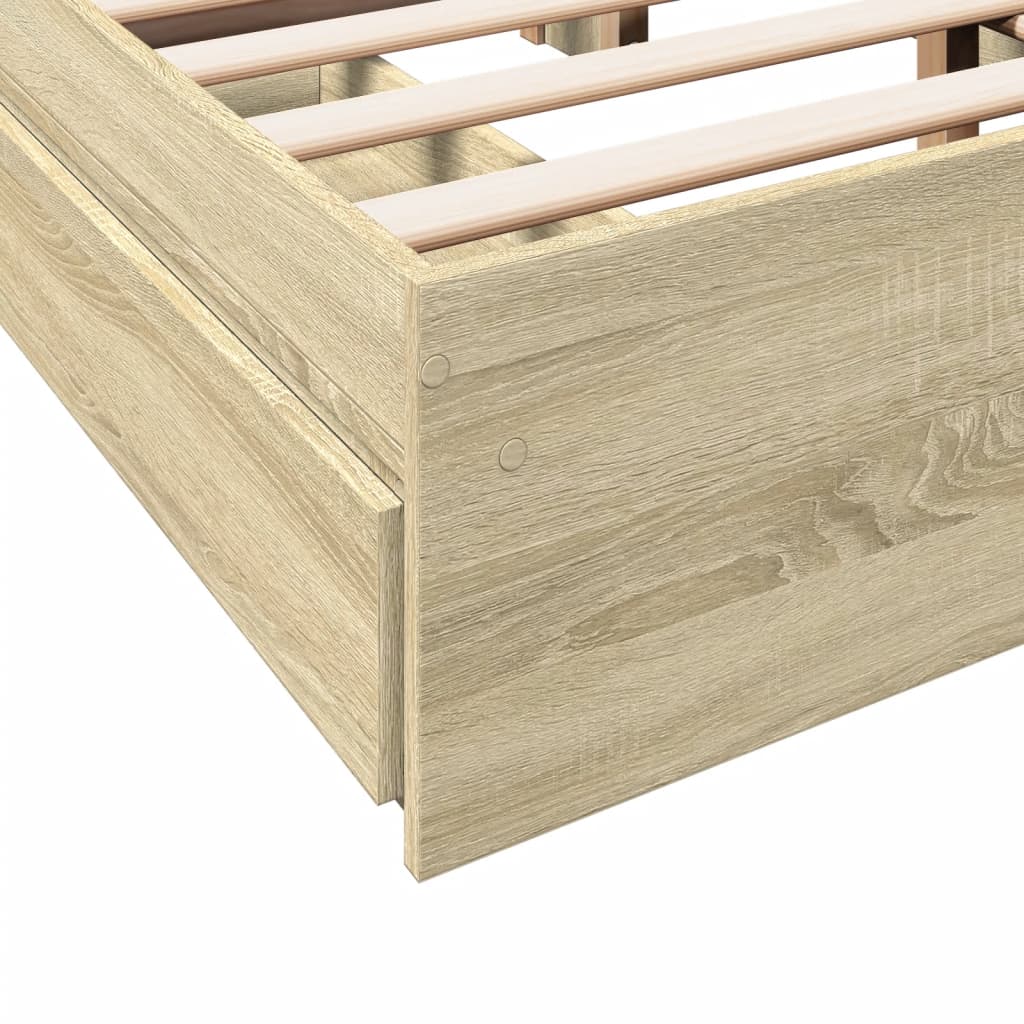 Cadru de pat cu sertare stejar sonoma 150x200 cm lemn prelucrat