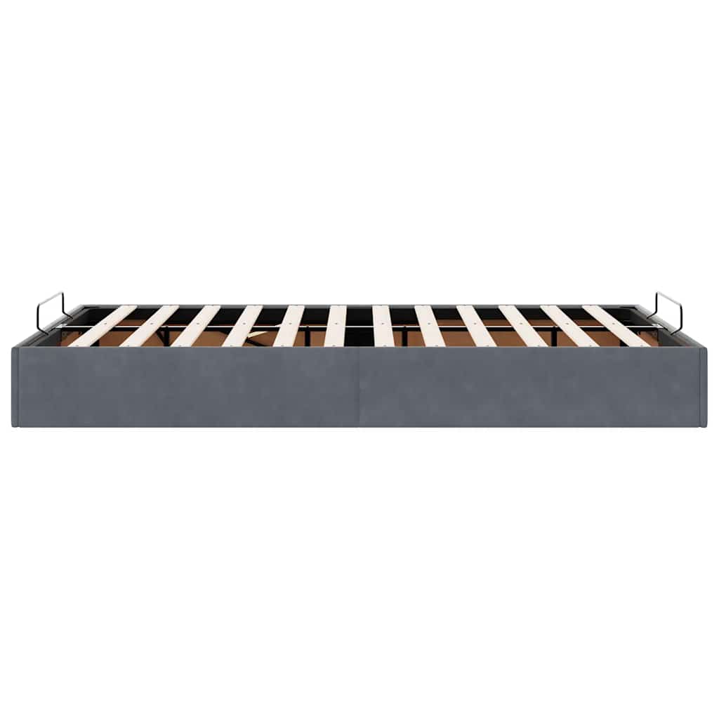 Cadru pat otoman fără saltea Gri închis 120x190 cm catifea