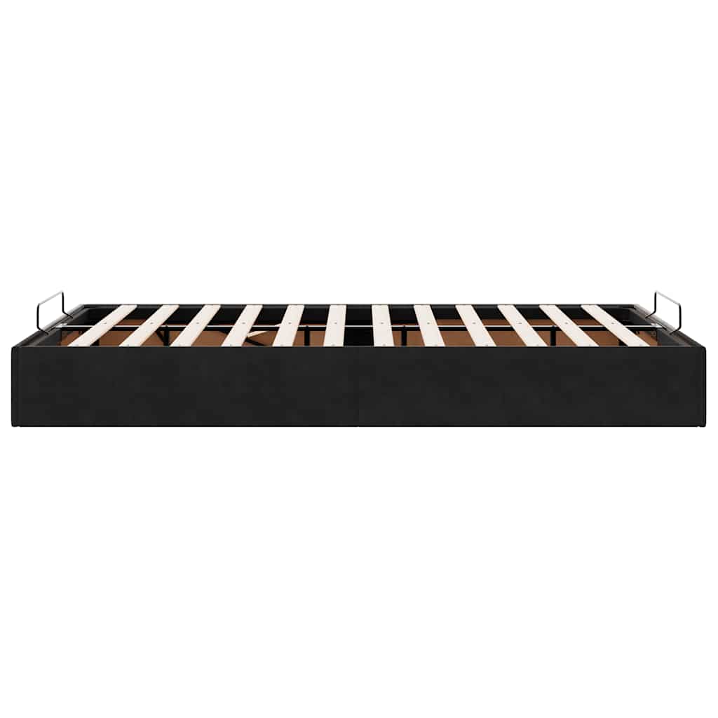 Cadru de pat otoman fără saltea, Negru, 120x190 cm, material textil