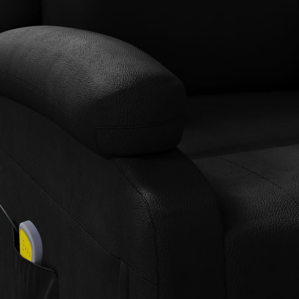 Fotoliu de masaj, negru, piele ecologică