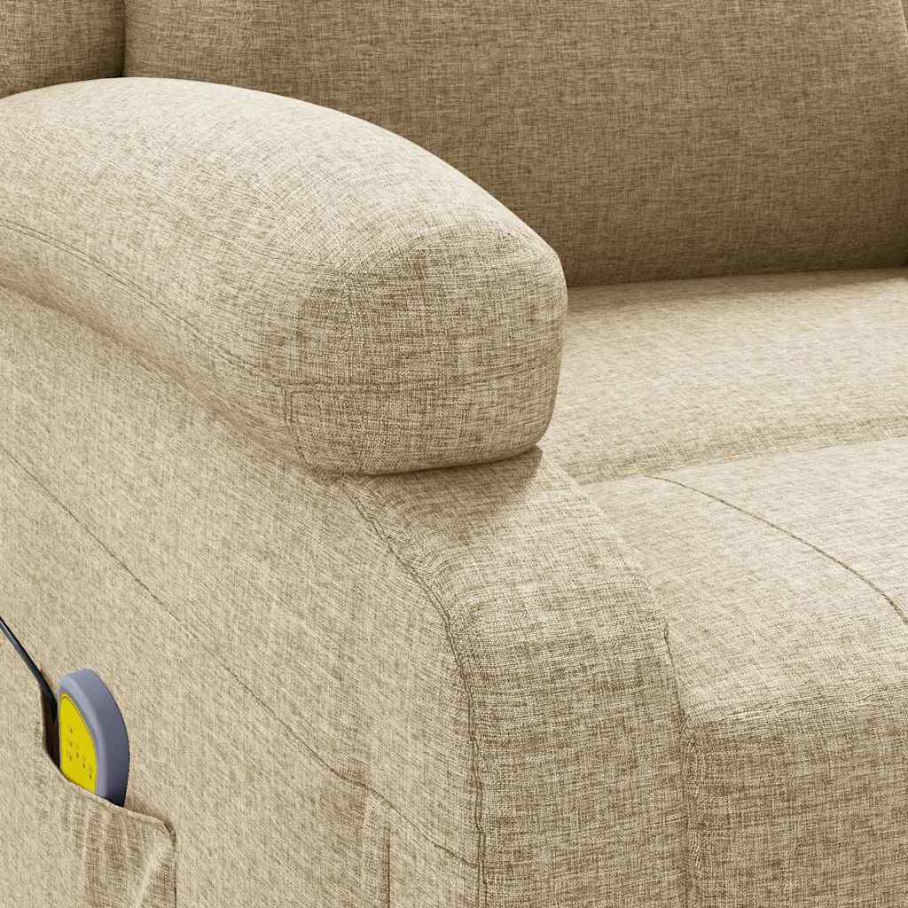 Fotoliu de masaj, crem, material textil