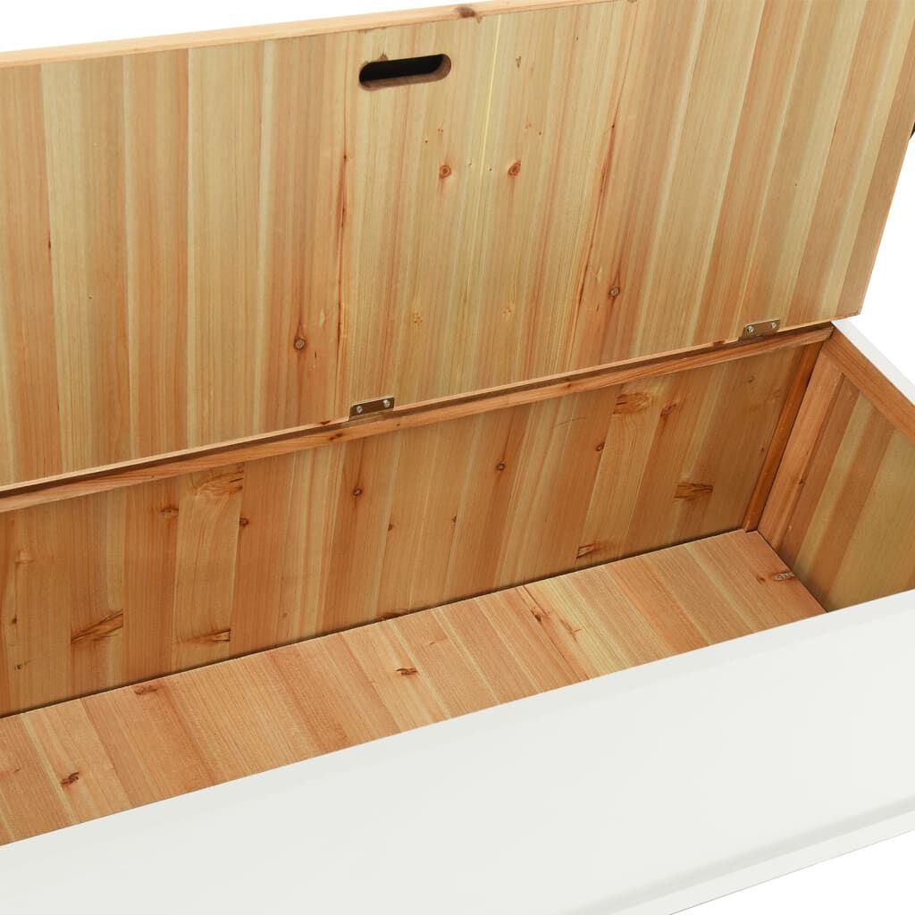 Bancă, alb, 107x45x75,5 cm, lemn masiv de brad