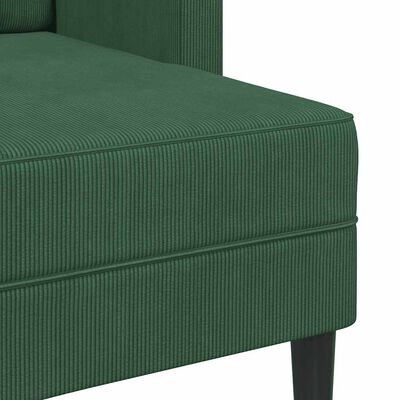 Canapea cu 2 locuri cu șezlong în formă L verde junglă 125cm in