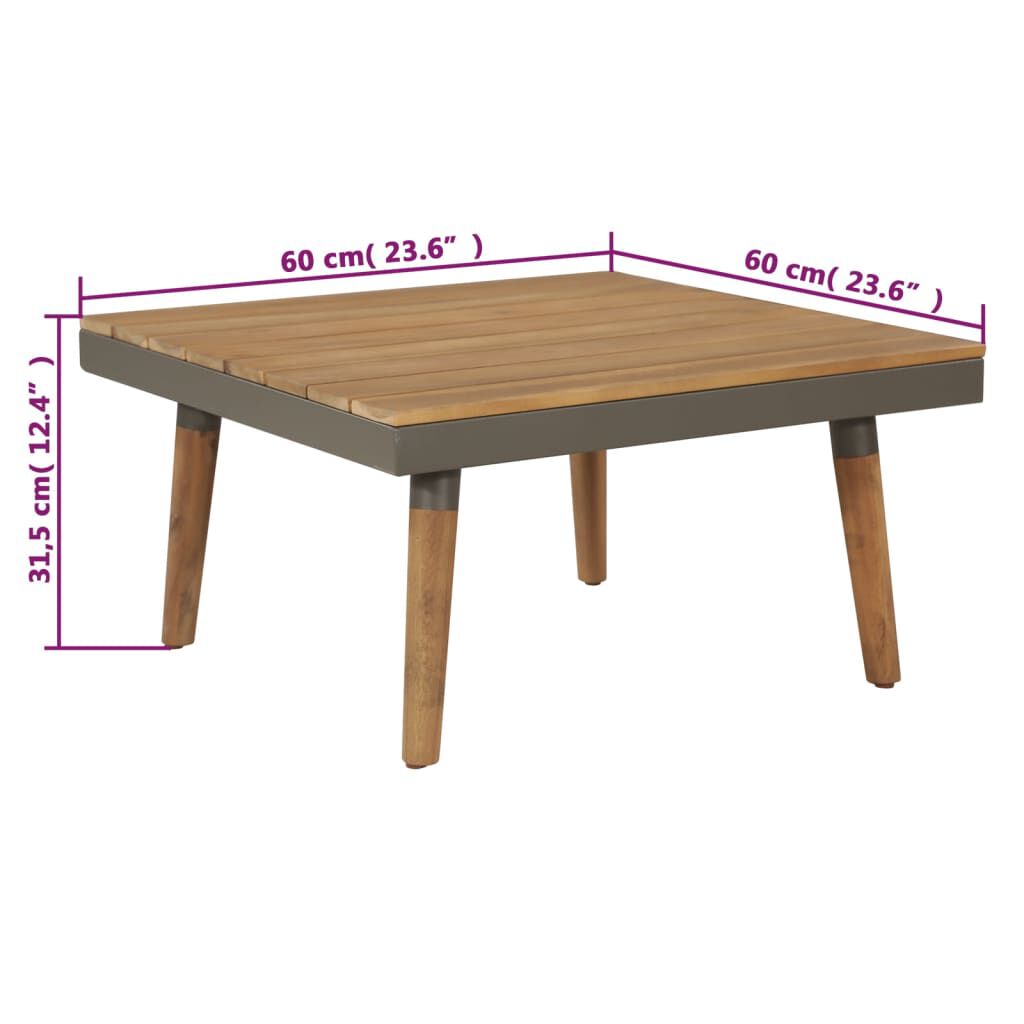 Set mobilier grădină cu perne, 4 piese, maro, lemn acacia