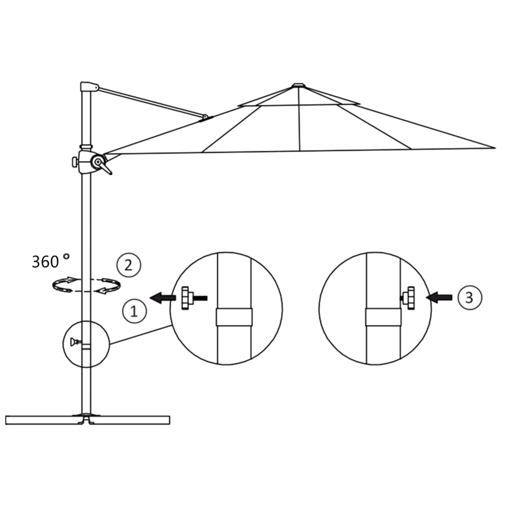 Umbrelă în consolă cu stâlp din oțel, nisipiu, 250x250 cm