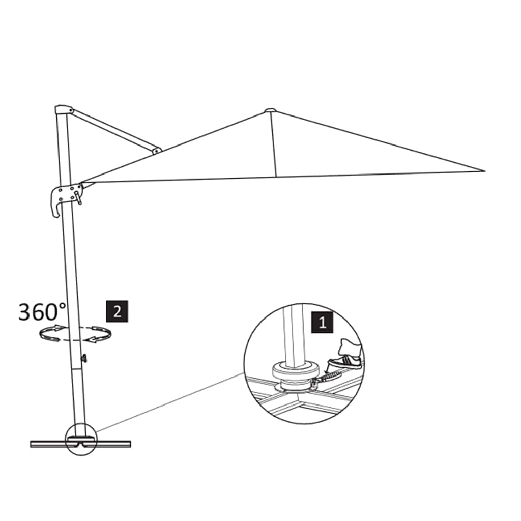 Umbrelă de grădină în consolă cu stâlp din aluminiu 400x300 cm, culoare nisip