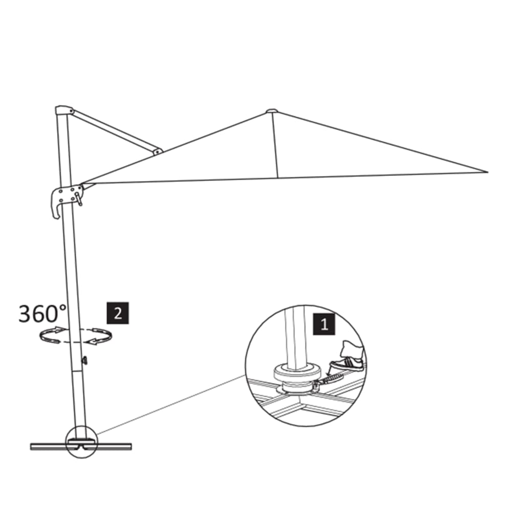 Umbrelă de grădină cu consolă și stâlp din aluminiu, antracit, 400x300 cm