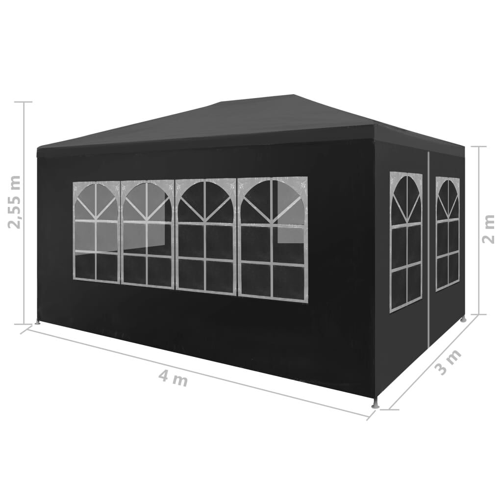 Cort de petrecere, antracit, 3 x 4 m