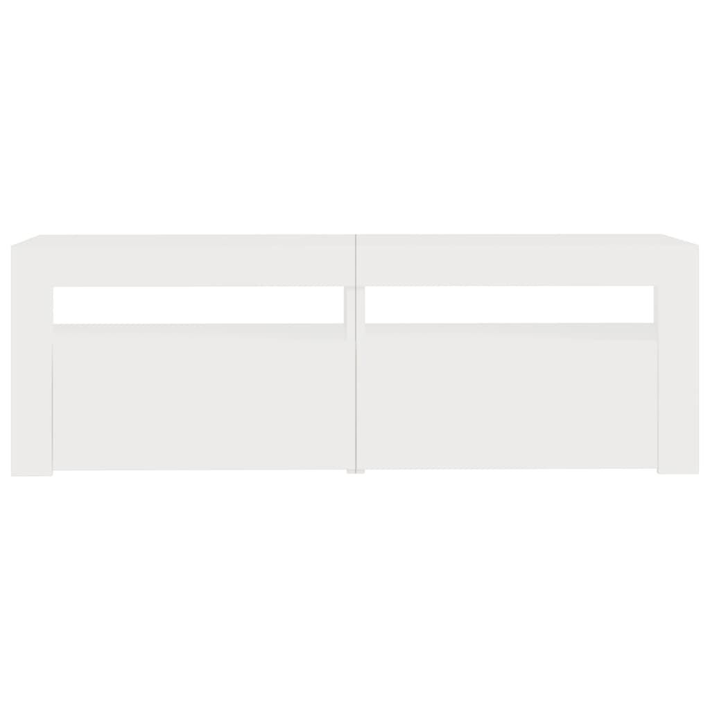 Comodă TV cu lumini LED, alb, 120x35x40 cm