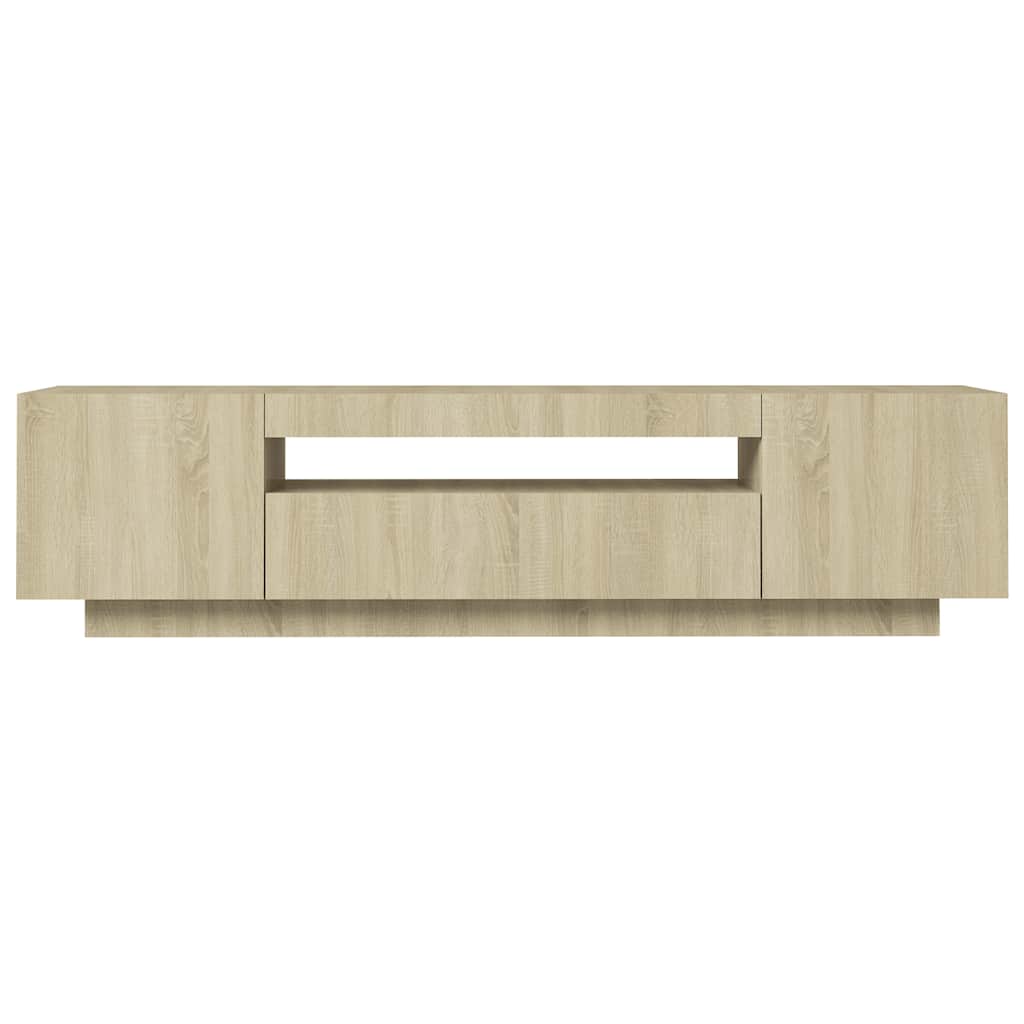 Comodă TV cu lumini LED, stejar sonoma, 160x35x40 cm