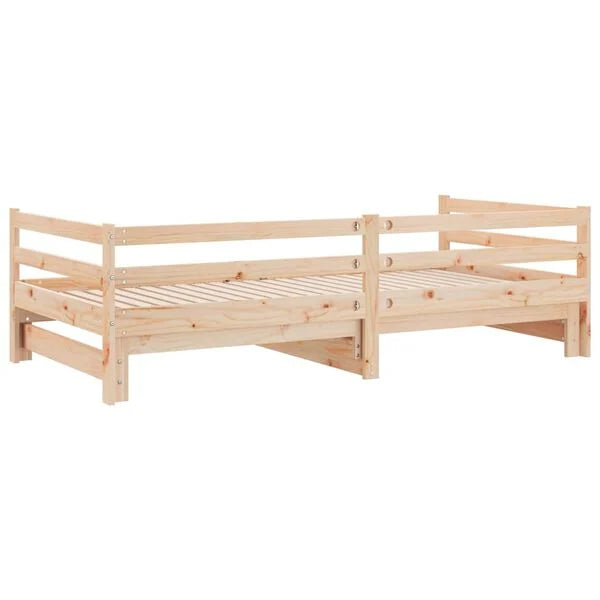 Pat de zi extensibil, 2x(90x200) cm, lemn masiv de pin