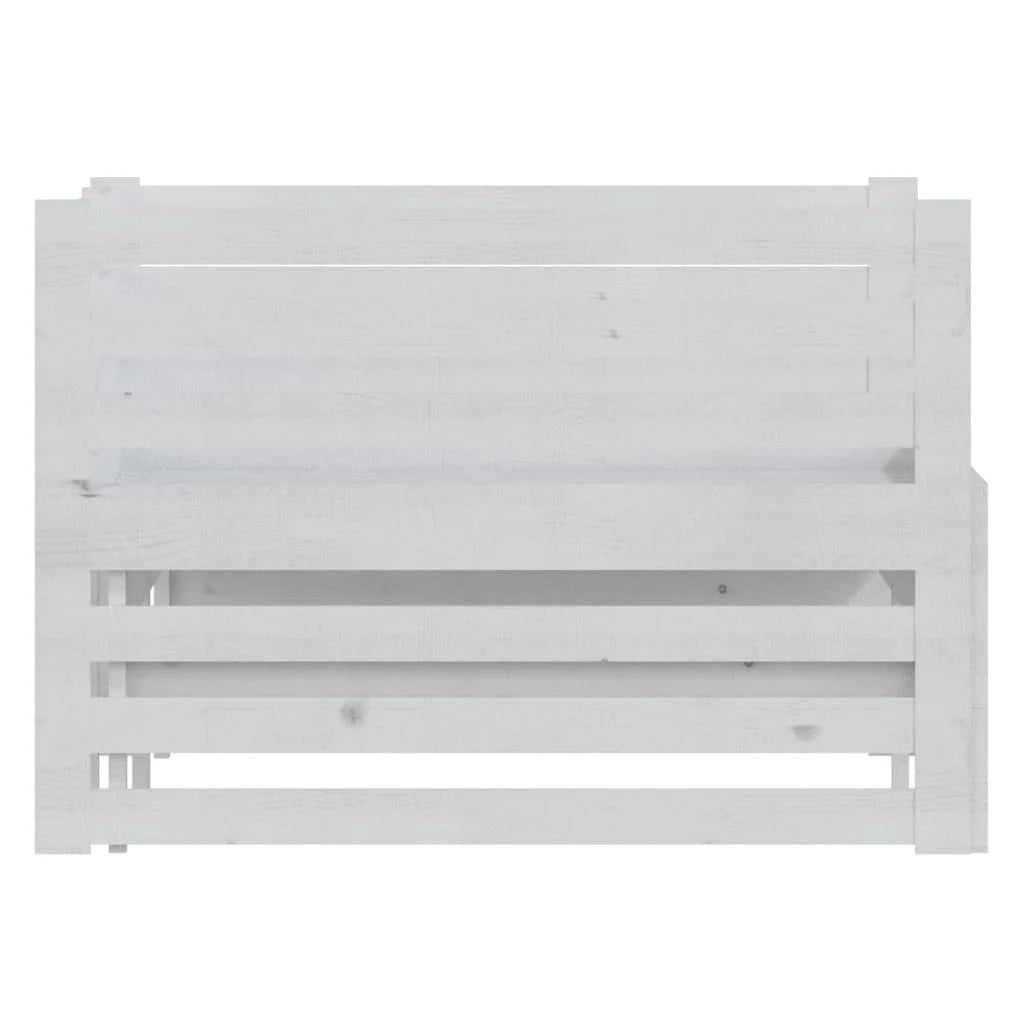 Pat extensibil de zi, alb, 2x(90x200) cm, lemn masiv de pin