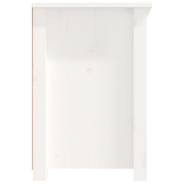 Comodă TV, alb, 114x35x52 cm, lemn masiv de pin