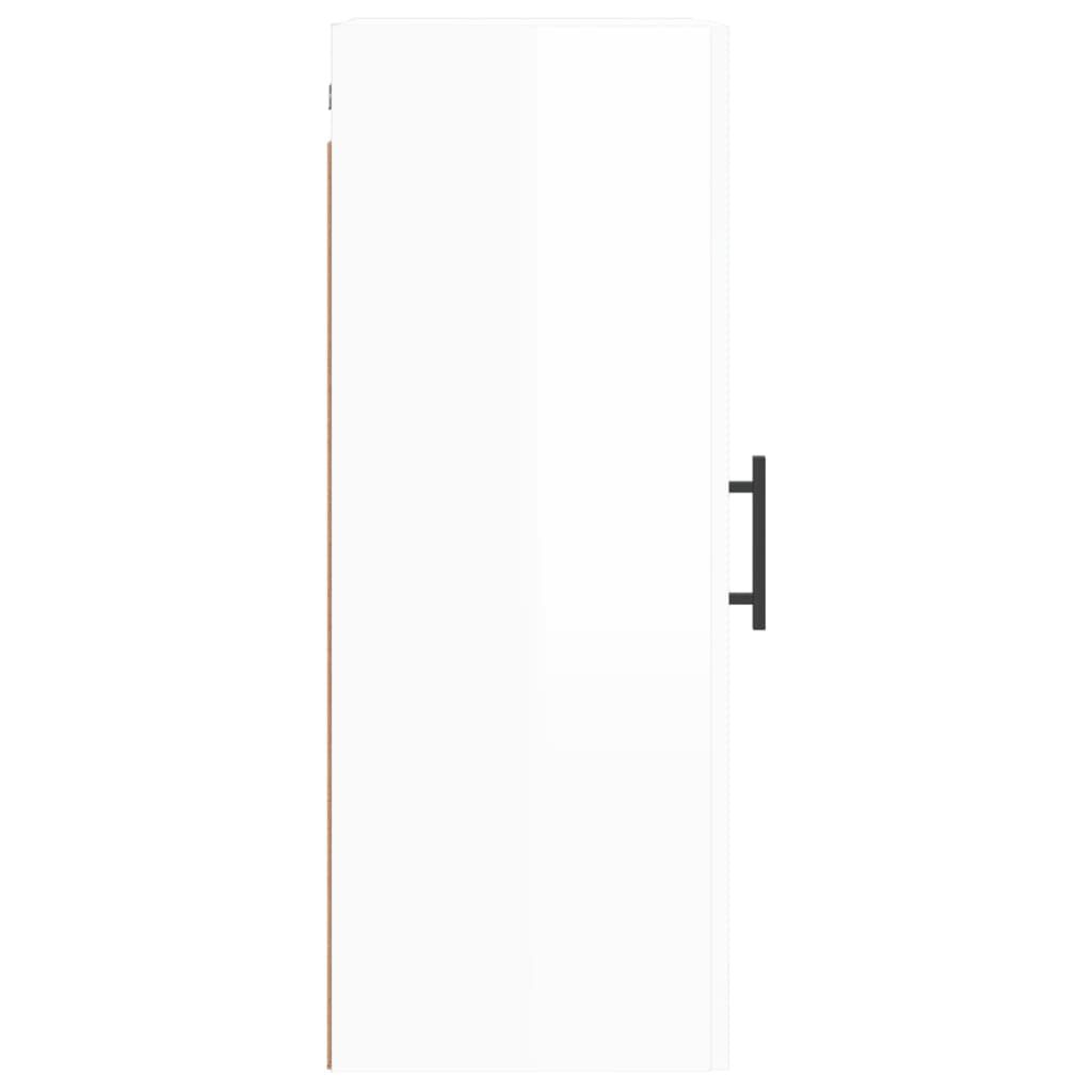 Dulap montat pe perete, alb extralucios, 34,5x34x90 cm