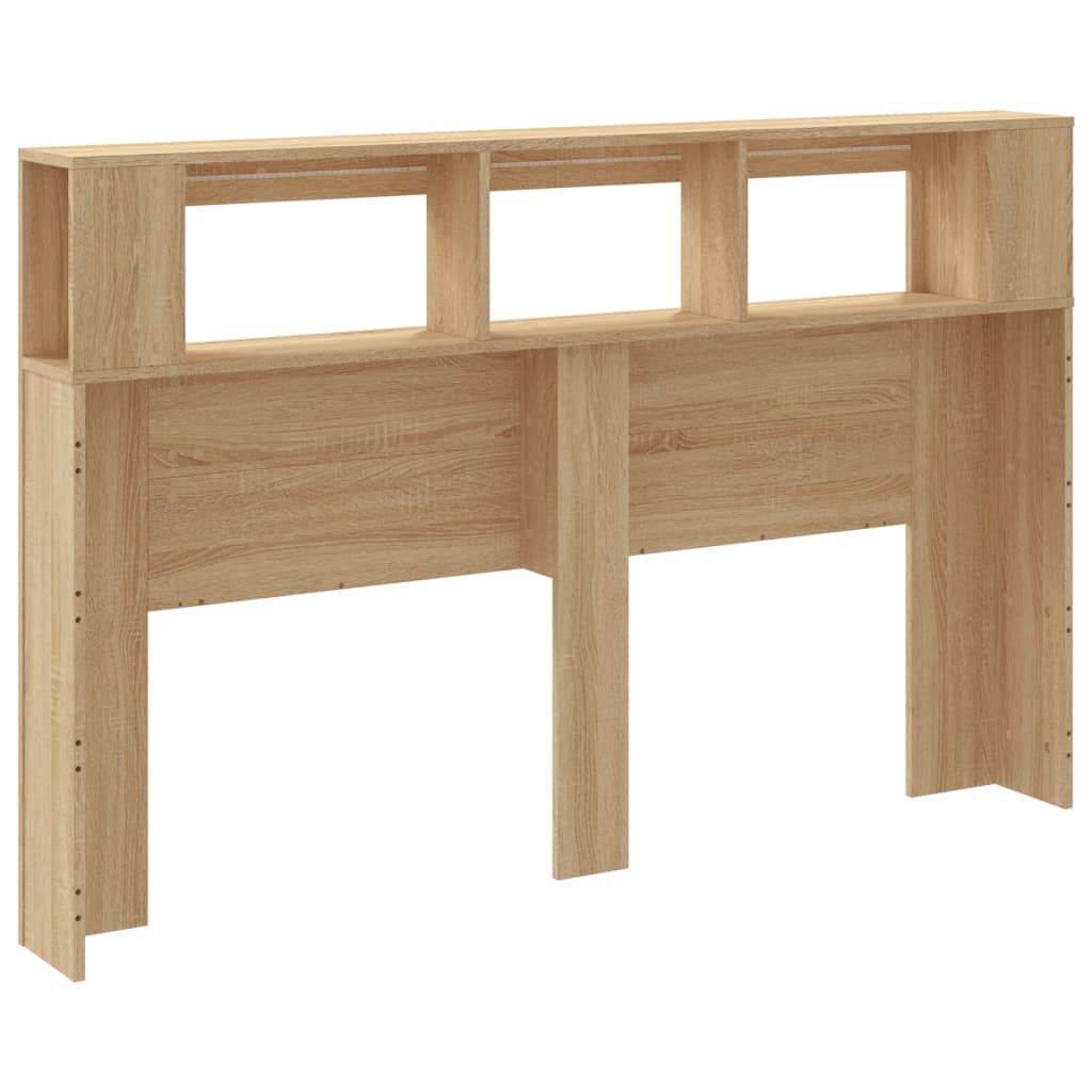 Tăblie de pat cu LED, stejar sonoma, 160x18,5x103,5 cm, lemn