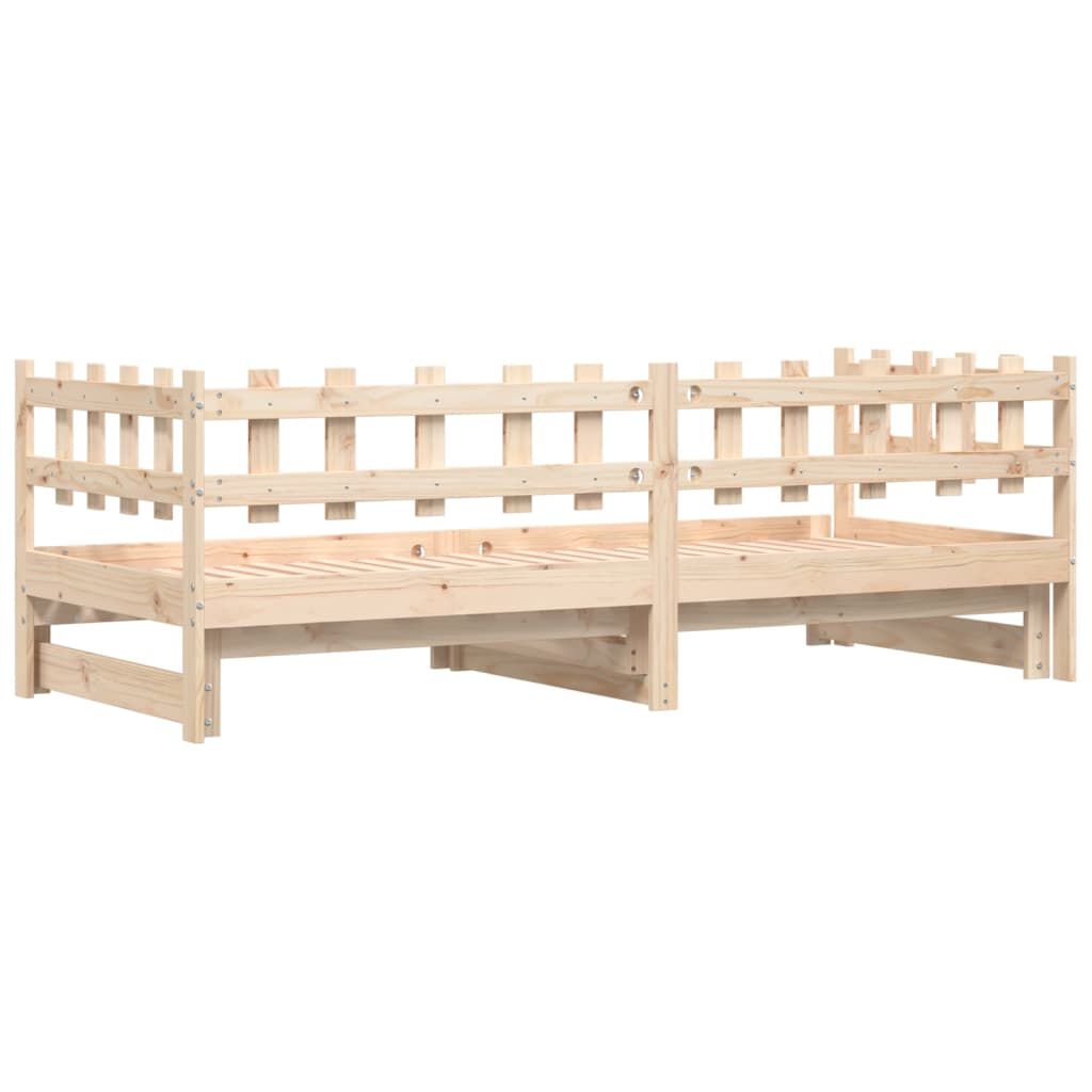Pat de zi extensibil, 2x(90x200) cm, lemn masiv de pin