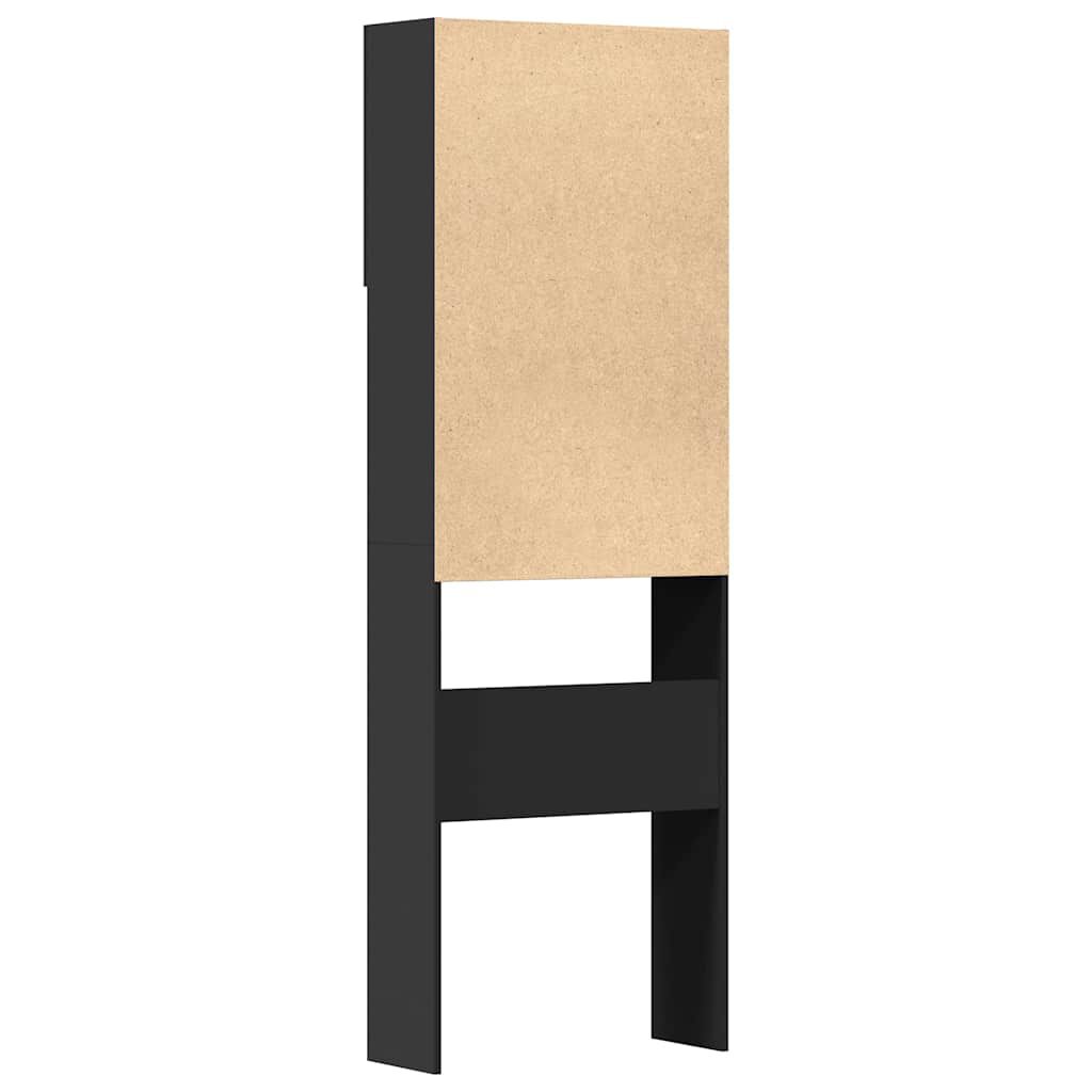 Dulap pentru mașină de spălat negru 64x24x190 cm lemn prelucrat