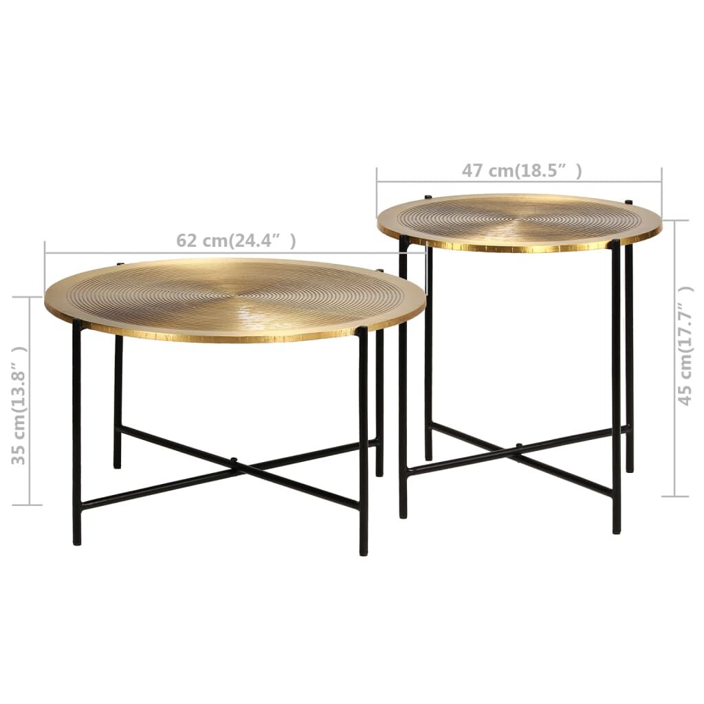 Set de masă, 2 piese, MDF cu alamă
