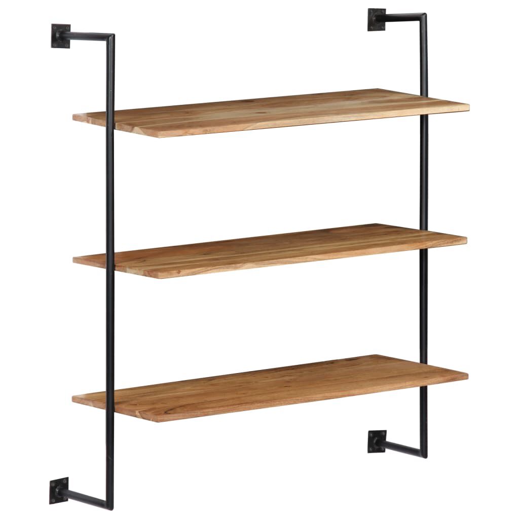 Wall Shelf 37"x13.7"x44.4" Solid Acacia Wood