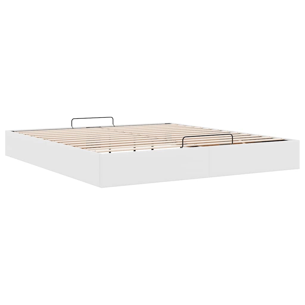 Cadru de pat otoman fără saltea alb 180x200cm piele artificială