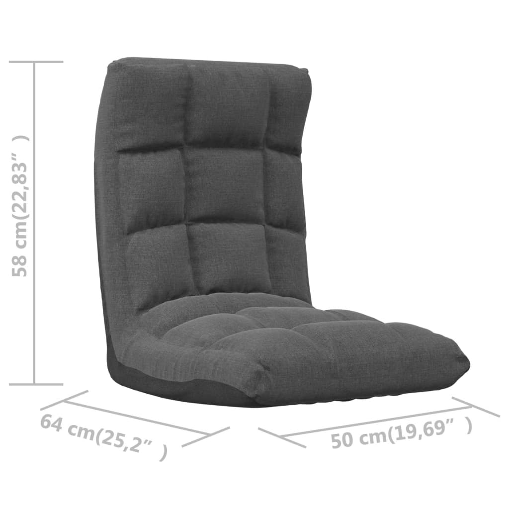 Scaun pliabil de podea, gri închis, textil