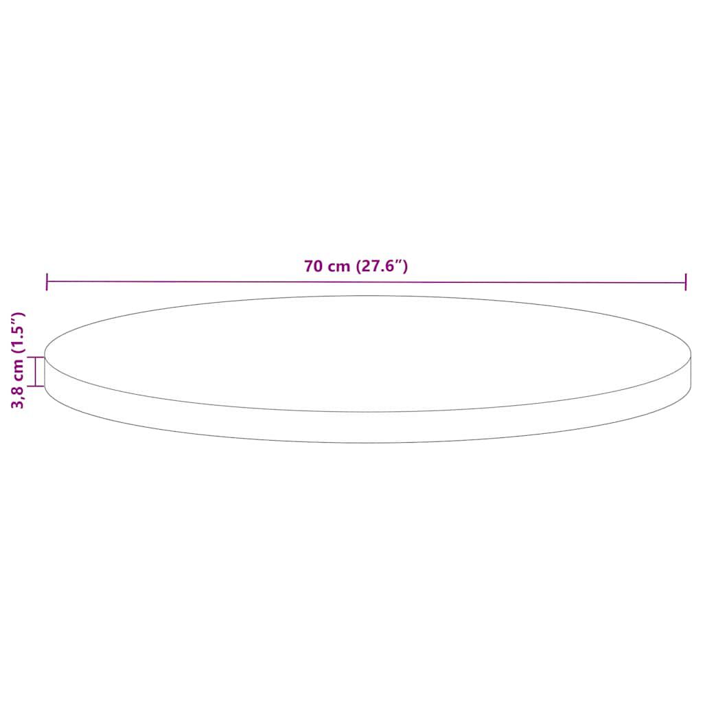 Blat de masă rotund, Ø 70x3,8 cm, lemn masiv acacia