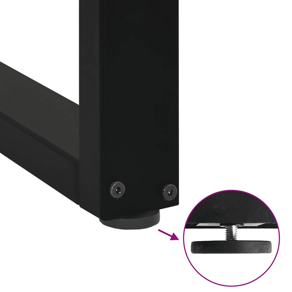 Picioare de masă de bar în formă de U, 2 buc., negru, 60 x (110-111) cm, oțel