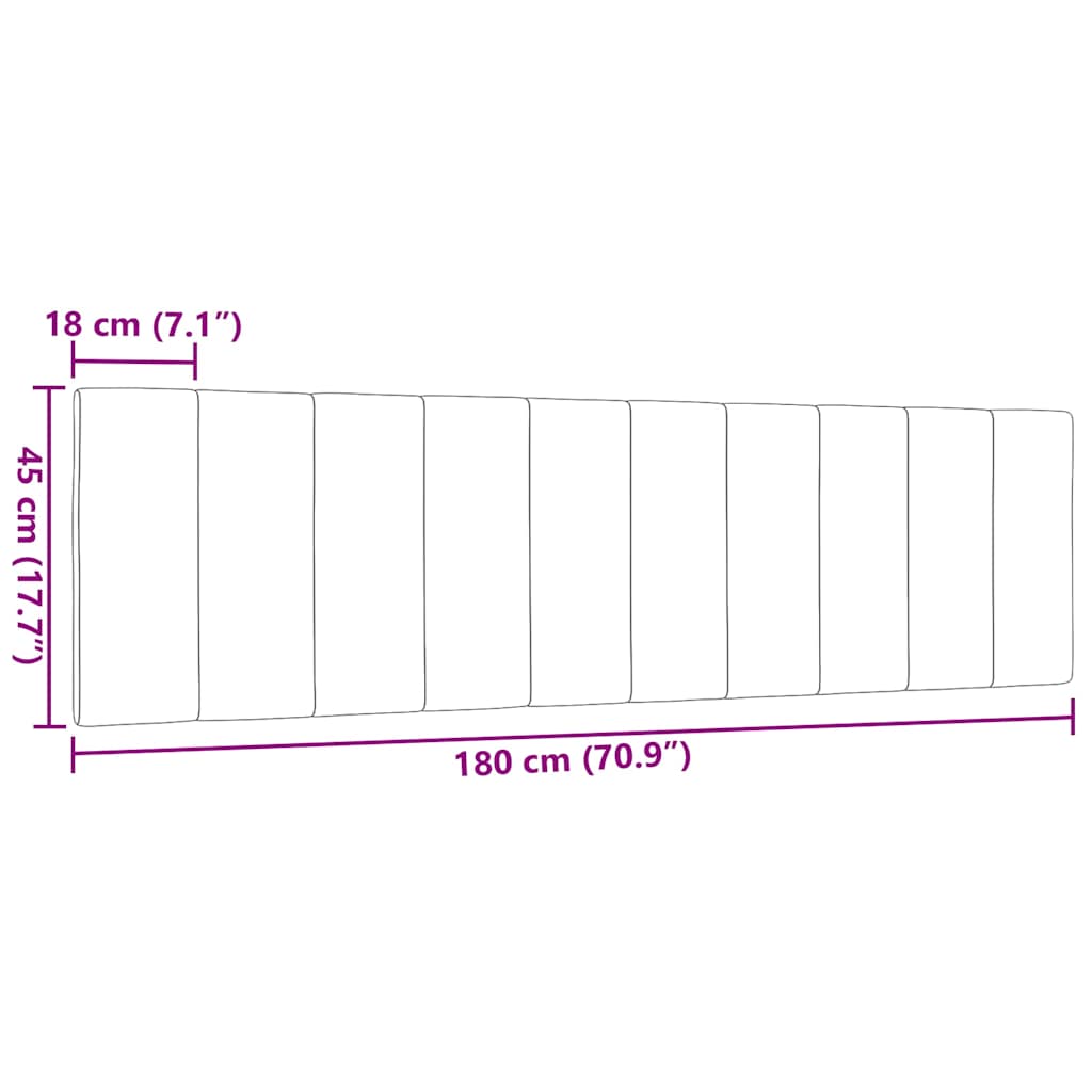 Pernă pentru tăblie de pat, Hanko, negru, 180 cm, material textil
