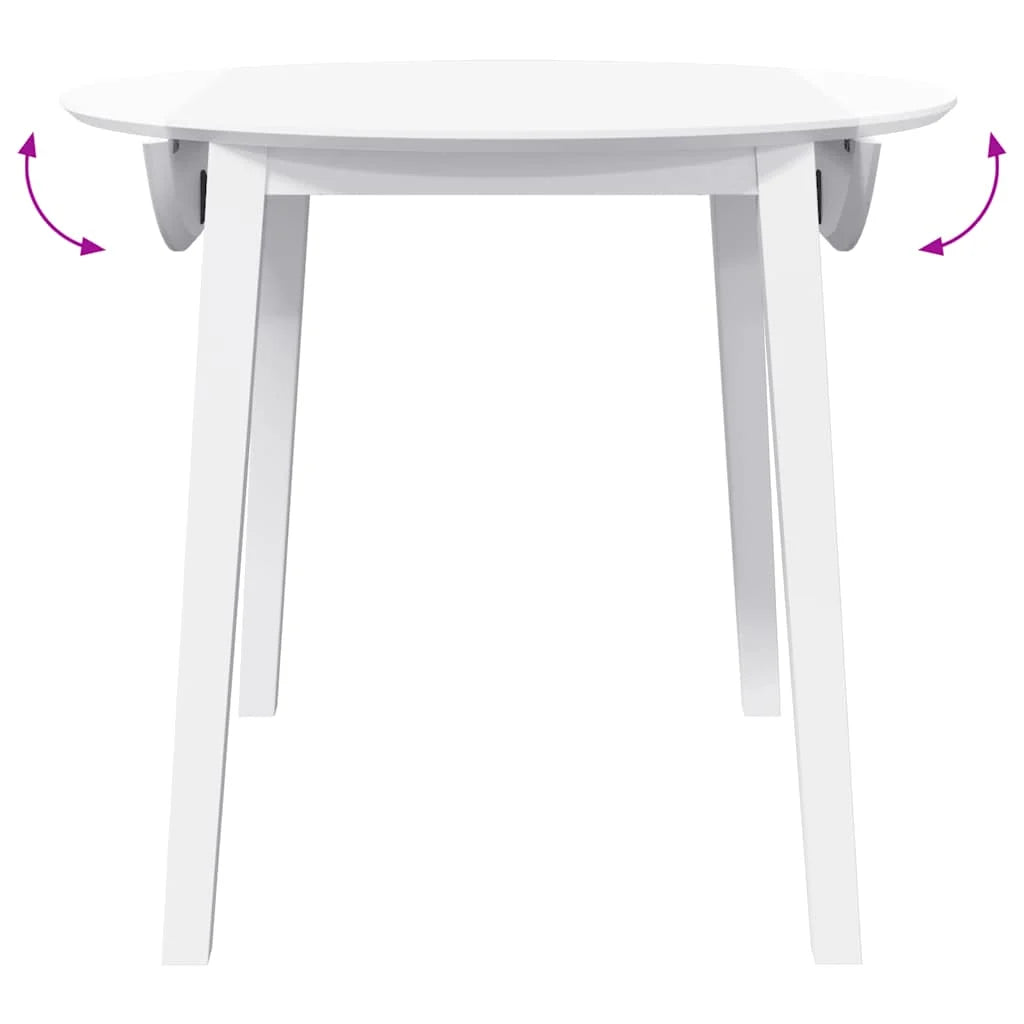 Masa de sufragerie alb din lemn masiv cauciuc