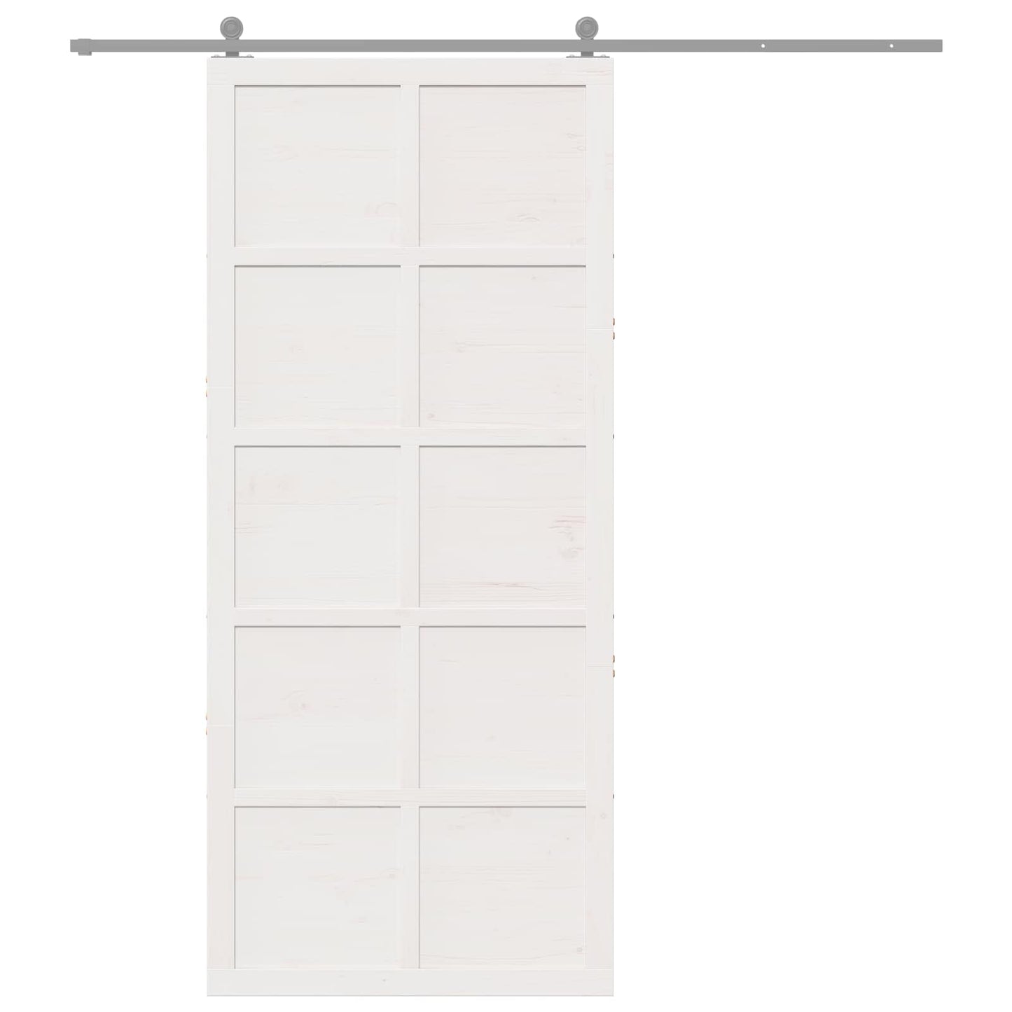 Ușă hambar Alb 90 x 2,5 x 208 cm Lemn masiv de pin