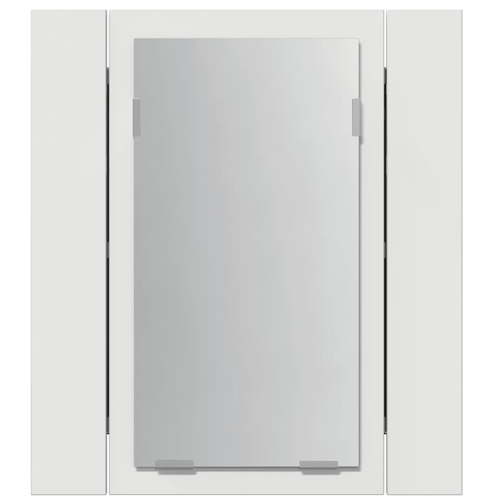 Dulap de baie cu oglindă & LED, alb, 40x12x45 cm, acril