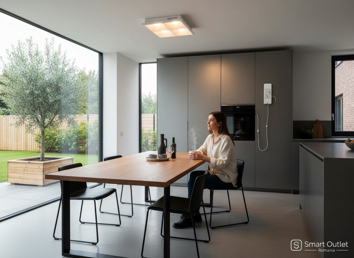 Smart Outlet white 13W DALI LED panel light with 4-zone grille and Tridonic driver.