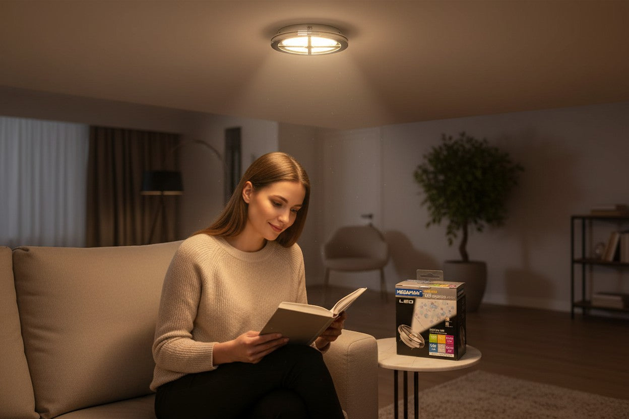 Smart Outlet Megaman AR111 LED reflector, 11W, G53 base, 4000K natural white light, dimmable with 45° beam angle.